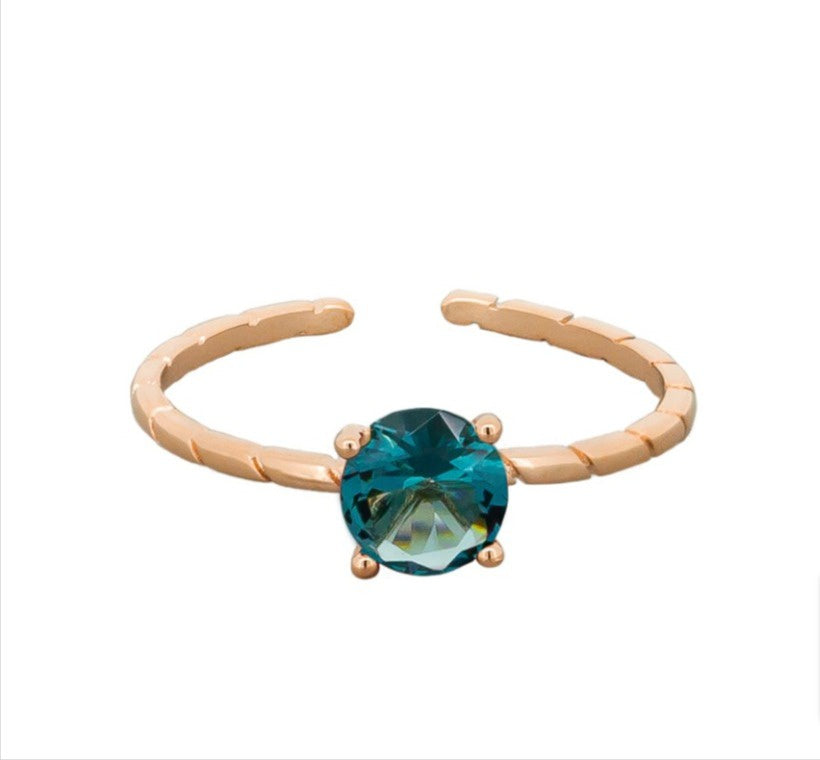 Rose Gold Denim Blue Harper Ring - Global Free Style