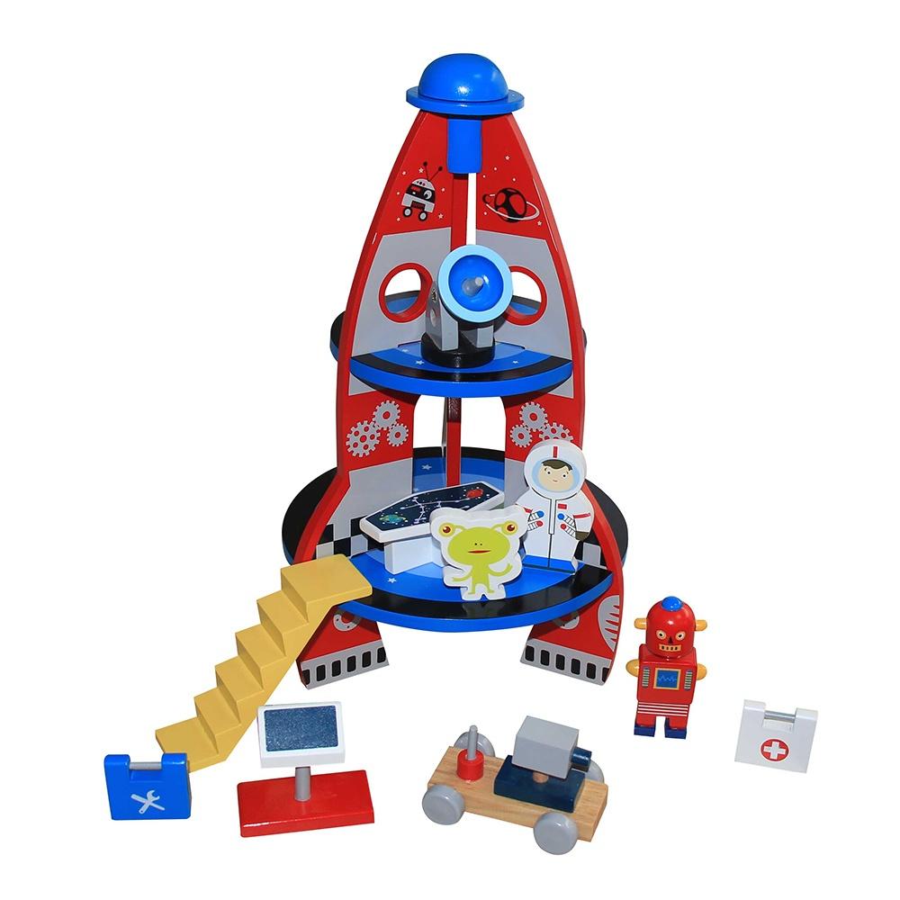 ToysLink Wooden Toy Spaceship Playset - Global Free Style