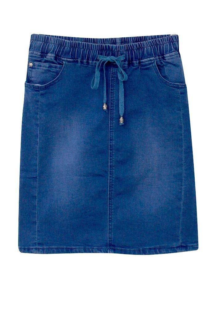Country Denim Jogger Skirt Mid Blue - Global Free Style