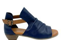 Lois Leather Shoe Navy Tan - Global Free Style