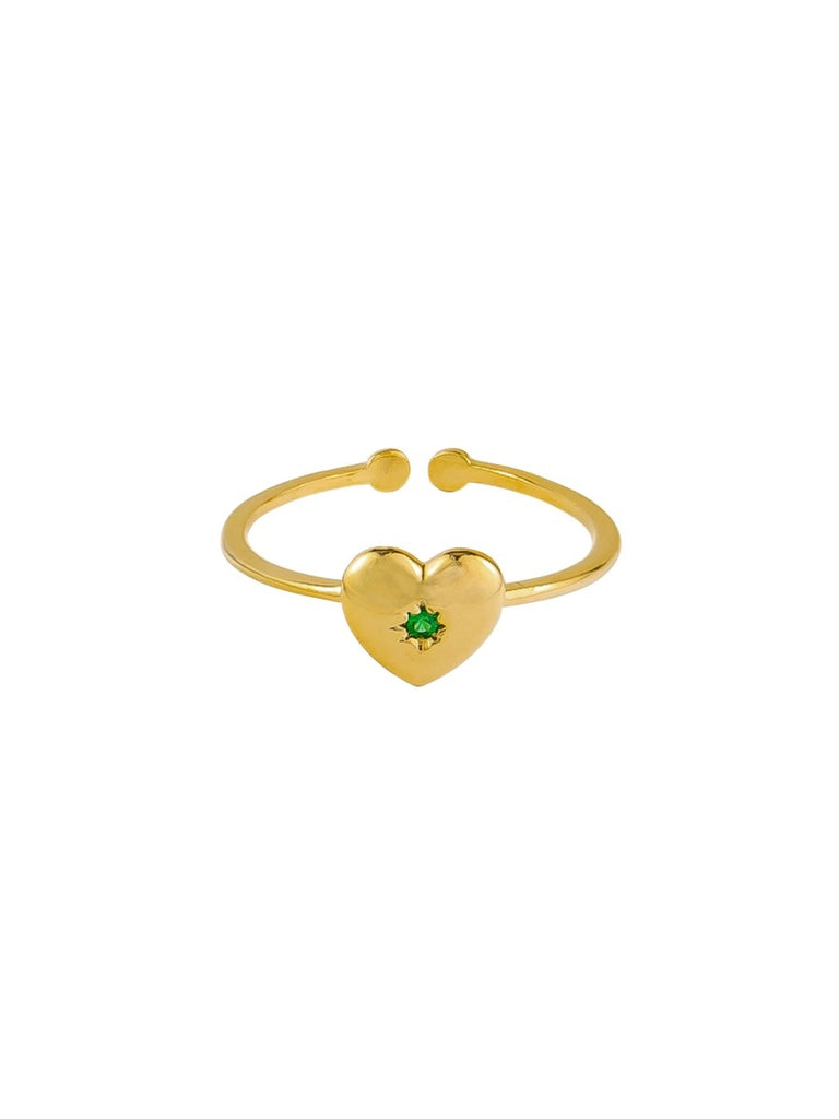 Tiger Tree Gold Emerald Heart Ring Rings Tiger Tree   