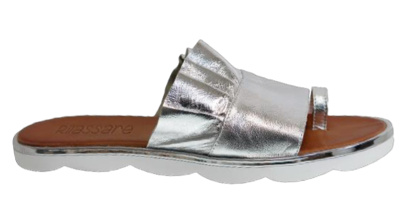 Rilassare Truffle Leather Shoe Silver - Global Free Style